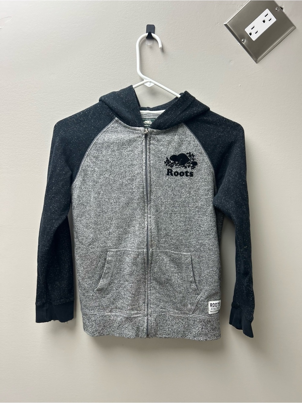 Roots Kids Grey & Black Salt & Pepper Full Zip Hoodie